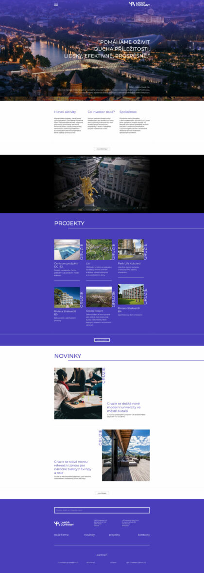 Landr company - realizace, Web design